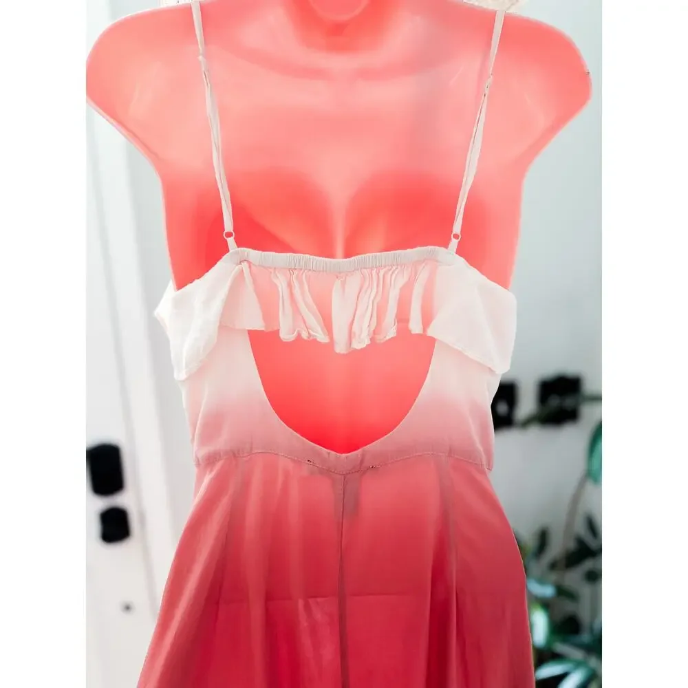 Whispers of Sunset Glow of Firelight ombré open back button front maxi dress - Picture 6 of 7
